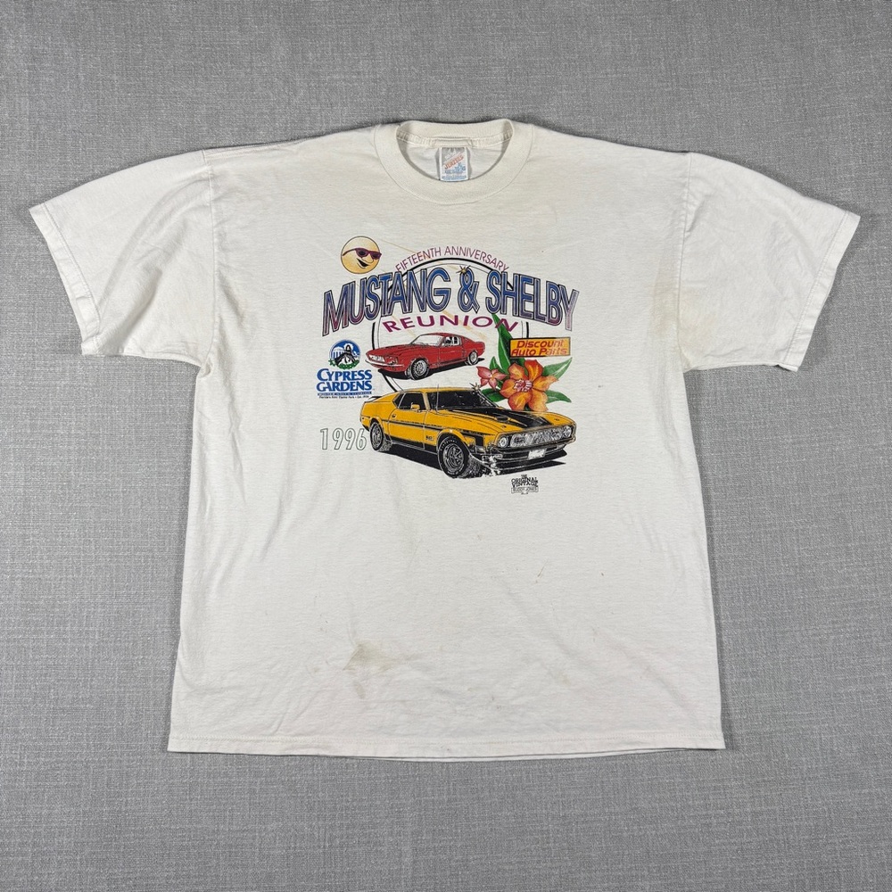 1996 Mustang & Shelby Reunion Tee | XL | White | 90s Car Show
